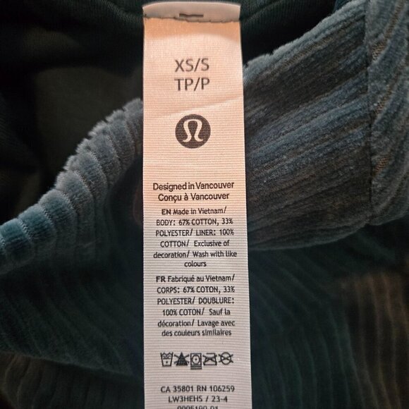 NWT Scuba Oersized Hoodie *Velvet Cord - XS/S Storm Teal - Picture 8 of 8